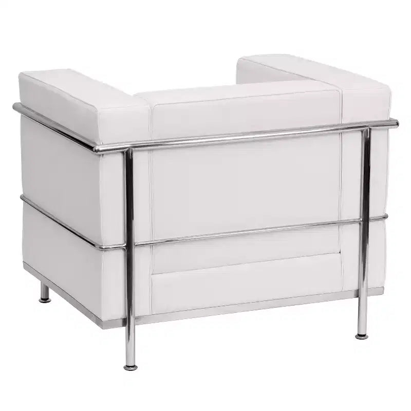 Contemporary LeatherSoft Chair with Double Bar Encasing Frame