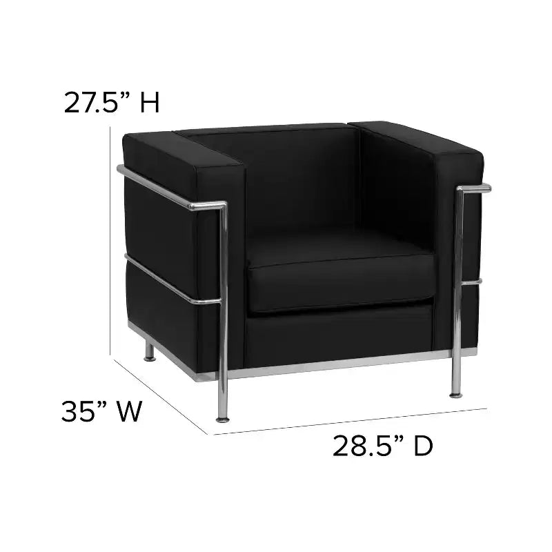 Contemporary LeatherSoft Chair with Double Bar Encasing Frame