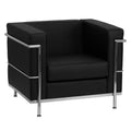 Contemporary LeatherSoft Chair with Double Bar Encasing Frame