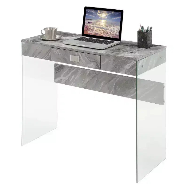 Glass Desk with Drawer