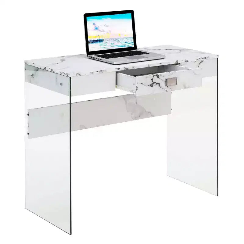 Glass Desk with Drawer