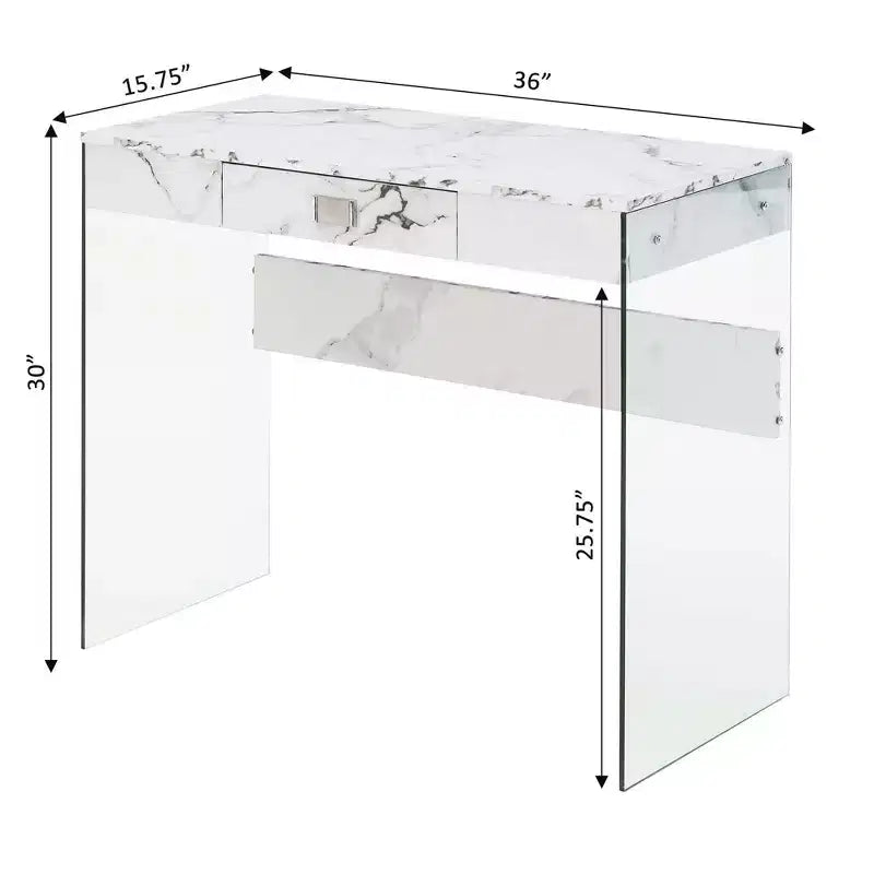 Glass Desk with Drawer