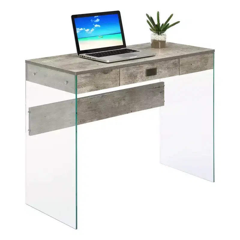 Glass Desk with Drawer