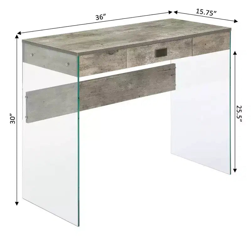 Glass Desk with Drawer
