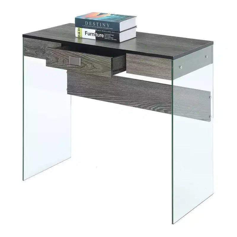 Glass Desk with Drawer