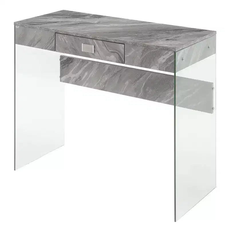 Glass Desk with Drawer