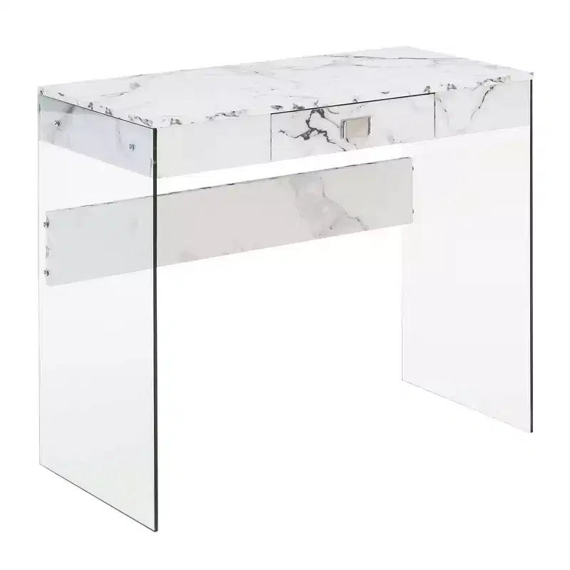Glass Desk with Drawer