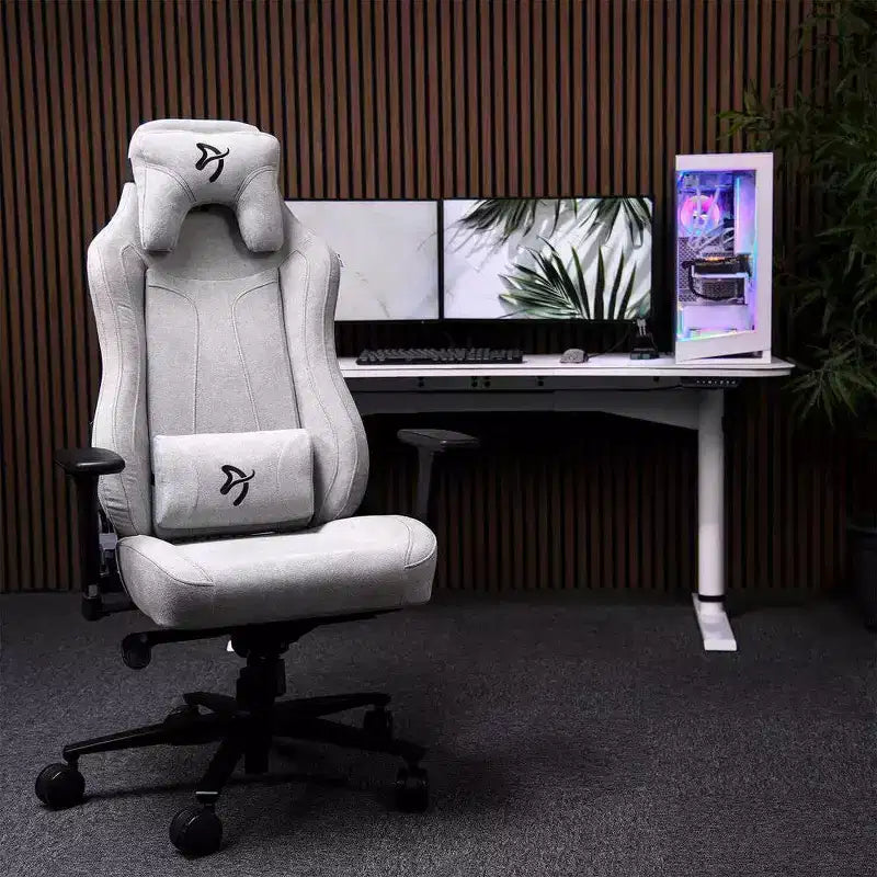 Soft Fabric Office and Gaming Chair with Soft Neck Lumbar Support Pillows