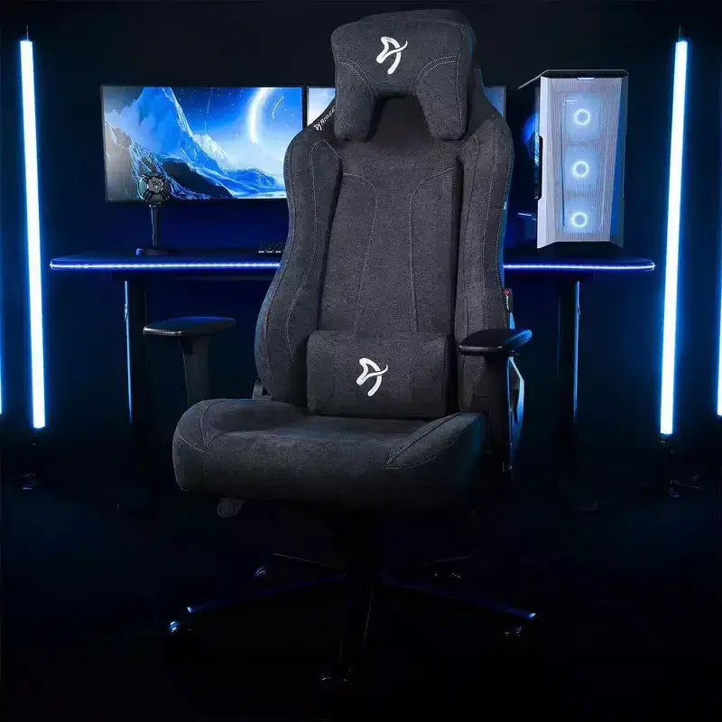 Soft Fabric Office and Gaming Chair with Soft Neck Lumbar Support Pillows
